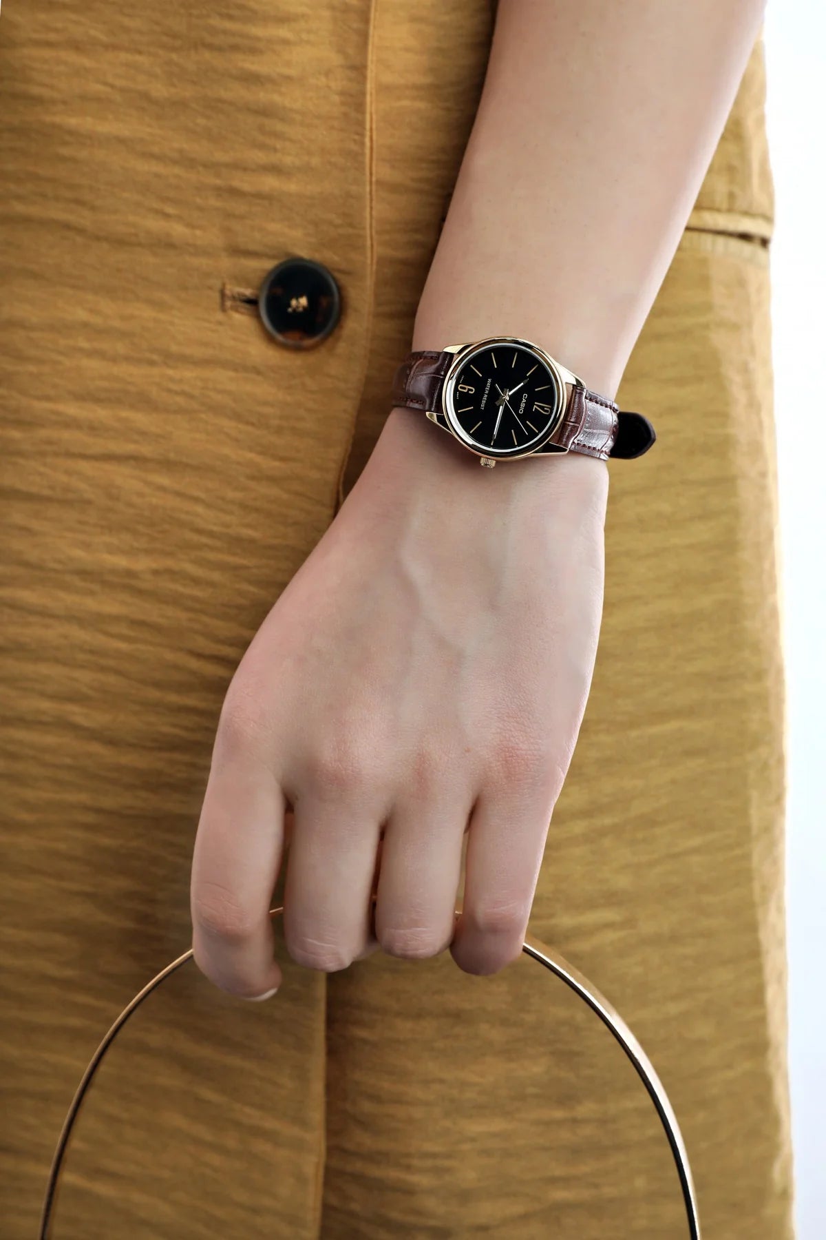 Casio LTP-V005GL-1B Womer Leathen Brown Watches , Women Watches