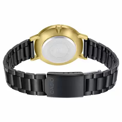 Casio Ladies' Analog Black Stainless Steel Band Watch LTPVT01GB-9B