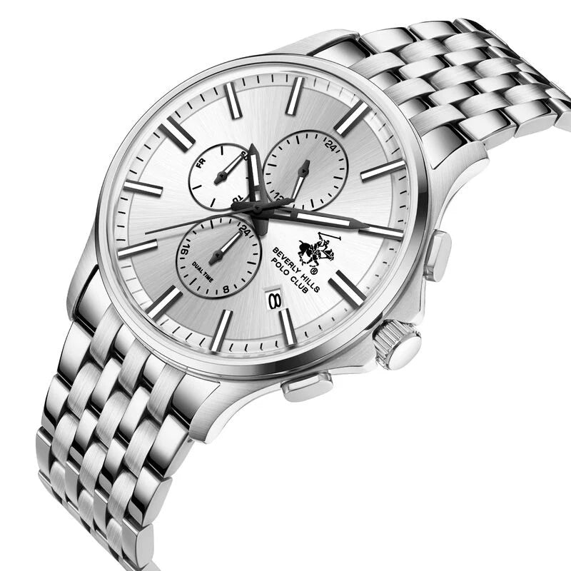 POLO BP3852X.330 SILVER STEEL BAND SILVER DIAL FOR MEN