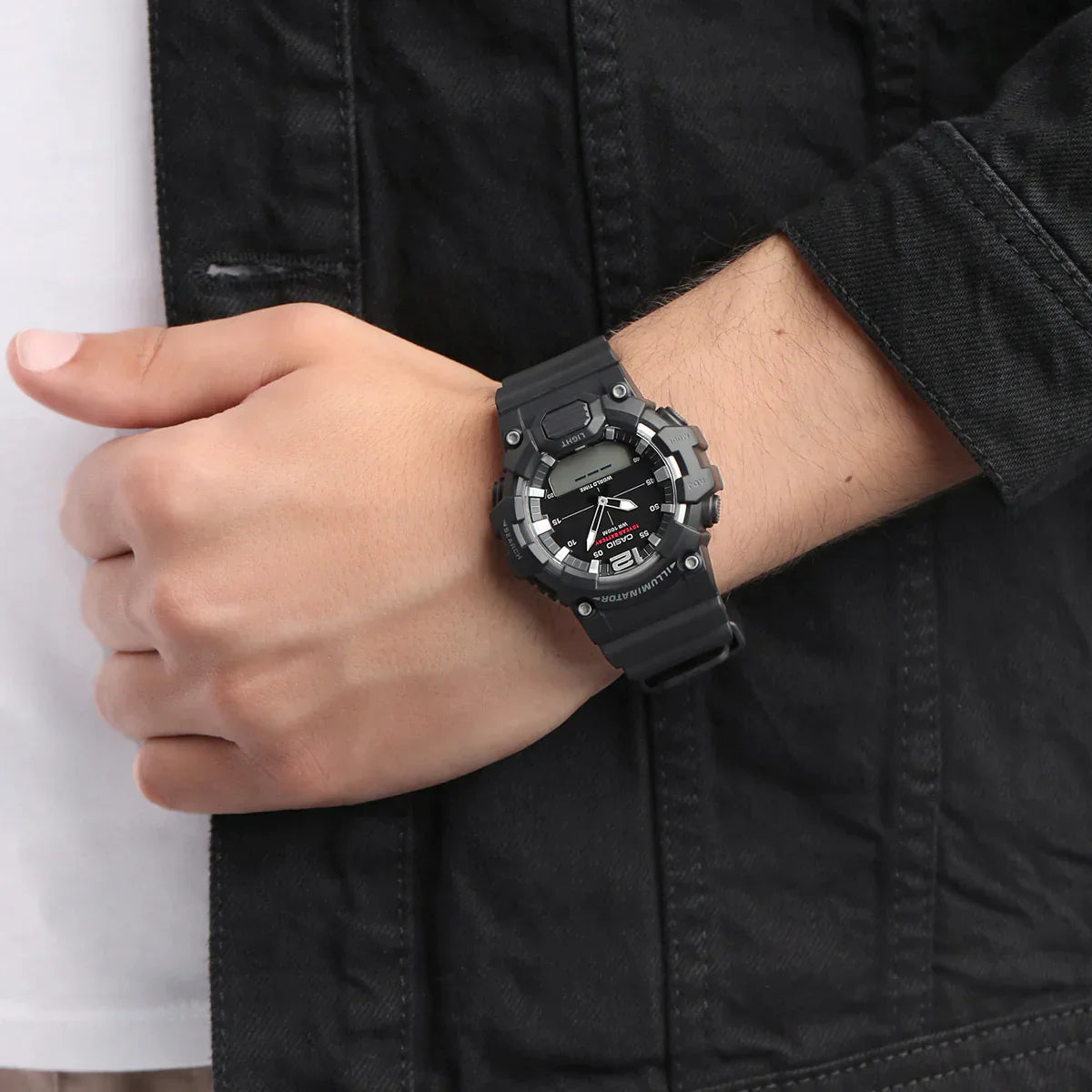 CASIO HDC-700-1A BLACK RUBBER BAND BLACK DIAL FOR MEN