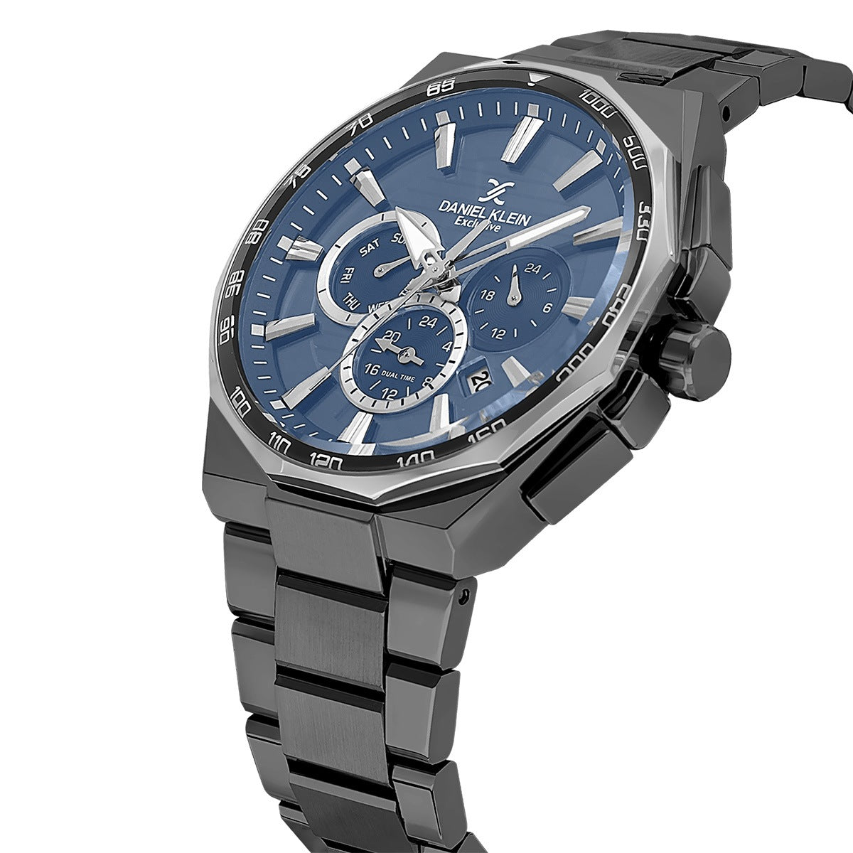 DANIEL KLEIN DK.1.13977-4 GREY STEEL BAND NAVY BLUE DIAL FOR MEN