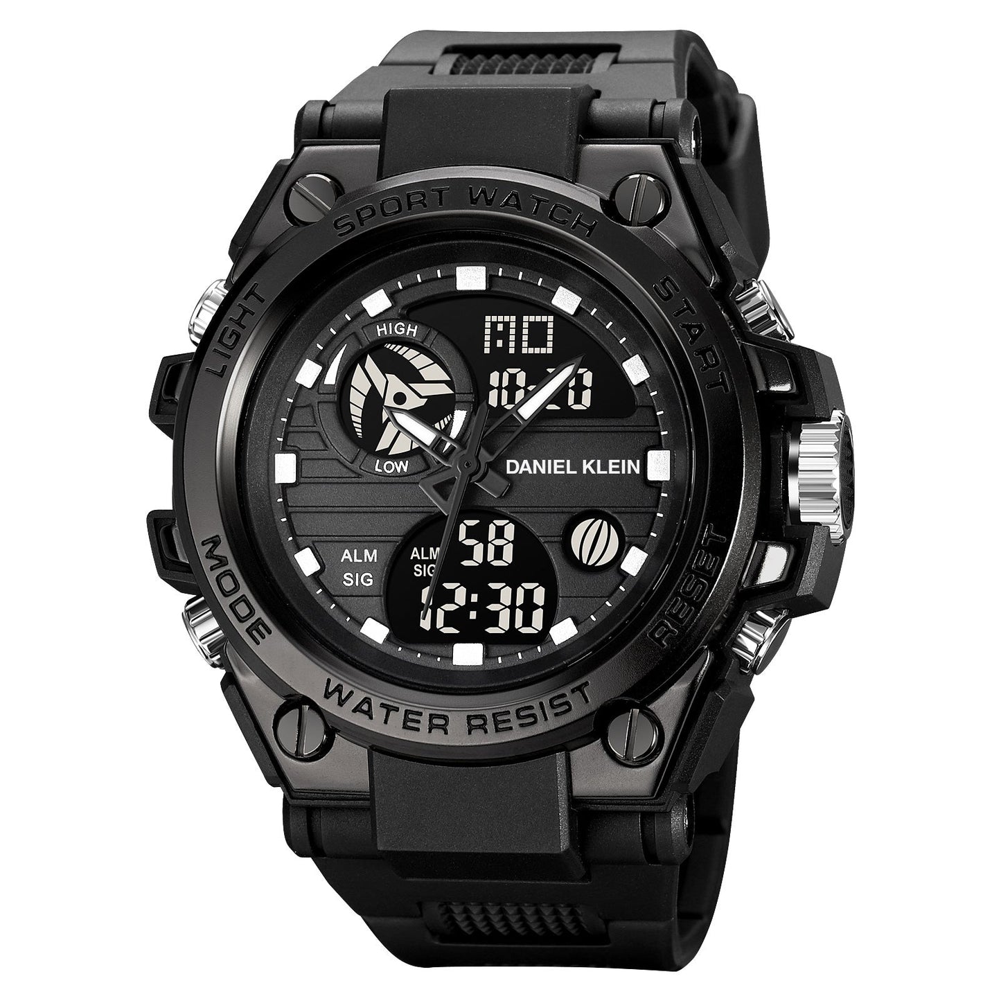 DANIEL KLEIN DK.2031-2 BLACK RUBBER BAND BLACK DIAL FOR MEN