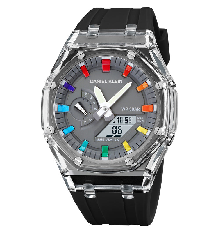 DANIEL KLEIN DK.2100-5 BLACK RUBBER BAND GREY DIAL FOR MEN