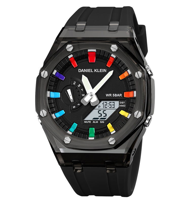 DANIEL KLEIN DK.2100-6 BLACK RUBBER BAND BLACK DIAL FOR MEN