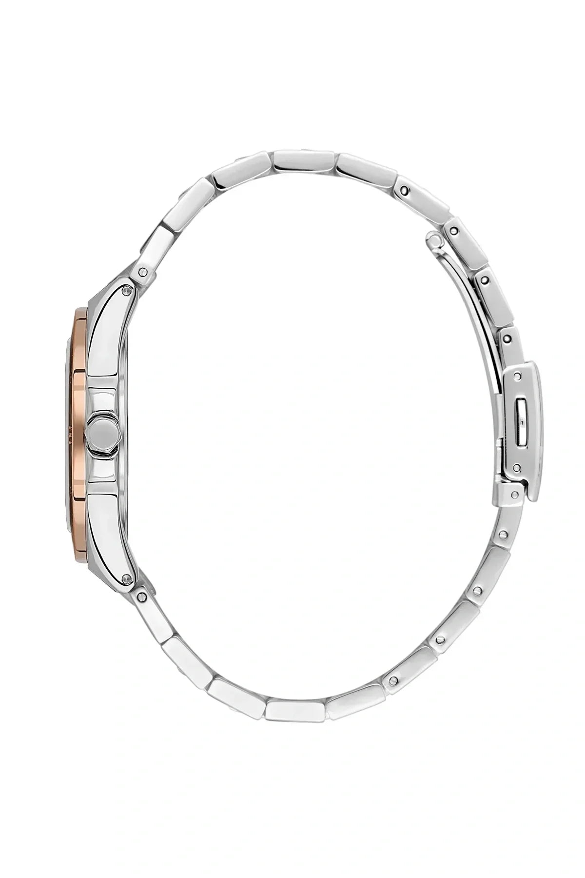 DANIEL KLEIN DK.1.13585-5 SILVER AND ROSE GOLD STEEL BAND SILVER DIAL FOR WOMEN