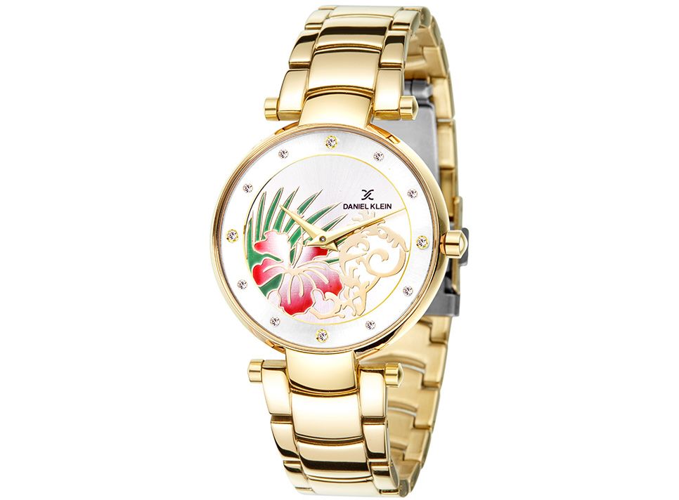 DANIEL KLEIN DK11068-1 GOLDEN STEEL BAND SILVER DIAL FOR WOMEN