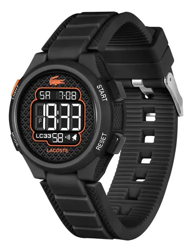LACOSTE 2030072 BLACK RUBBER BAND BLACK DIAL FOR YOUTH