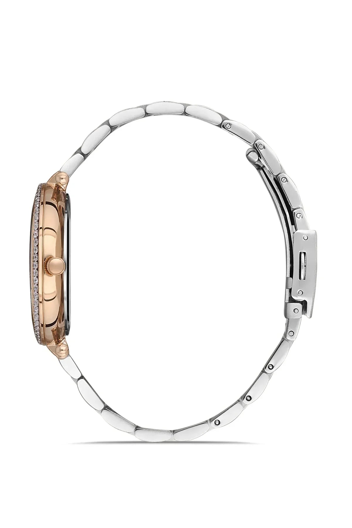 FREELOOK FL.1.10341-4 SILVER AND ROSE GOLD STEEL BAND WHITE DIAL FOR WOMEN