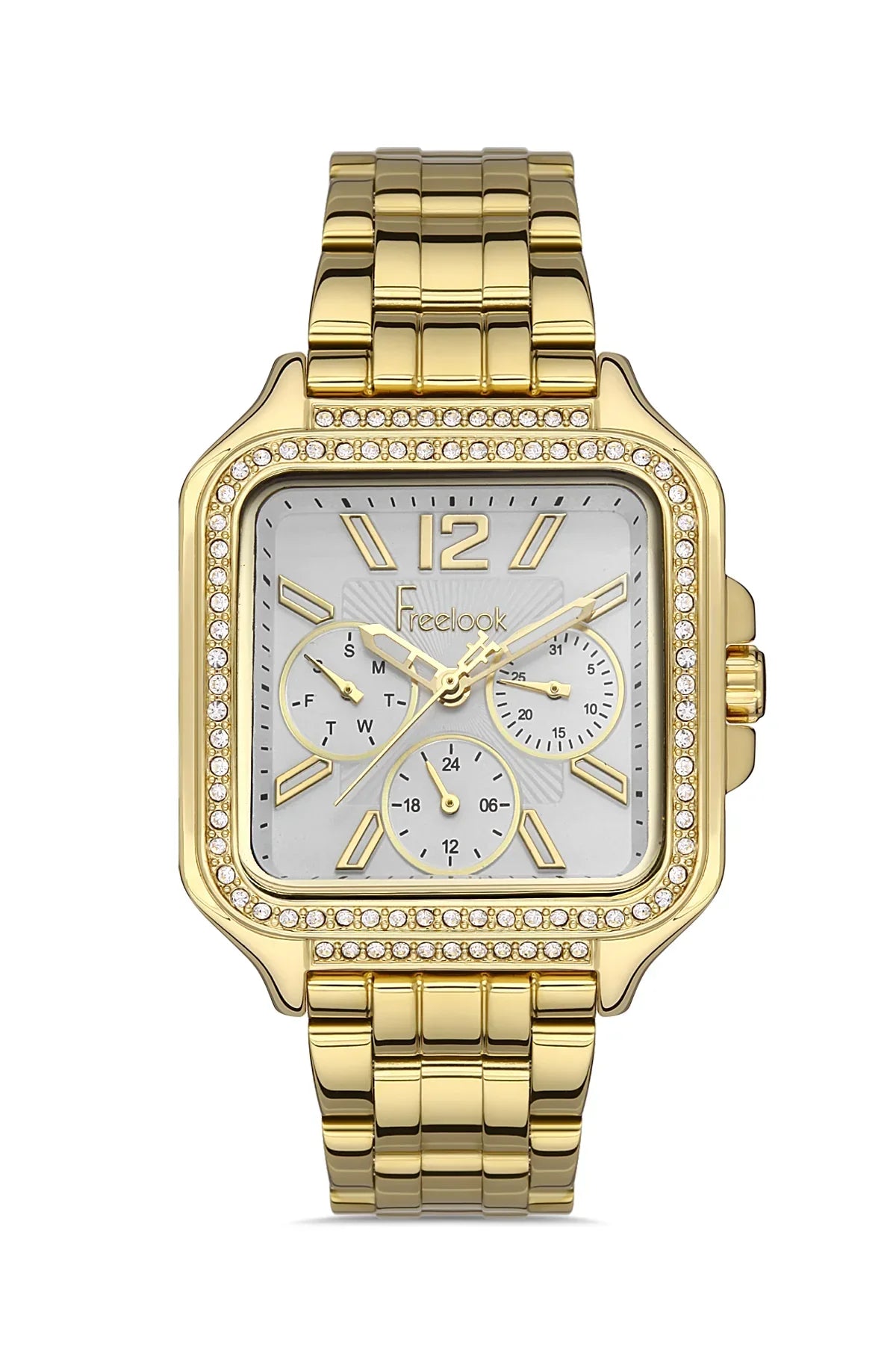 FREELOOK FL.1.10385-3 GOLDEN STEEL BAND DIAL FOR WOMEN
