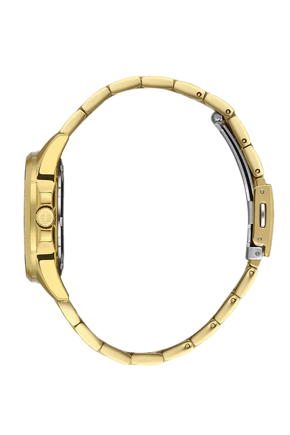 FREELOOK FL.1.10418-3 GOLDEN STEEL BAND BLACK DIAL FOR WOMEN