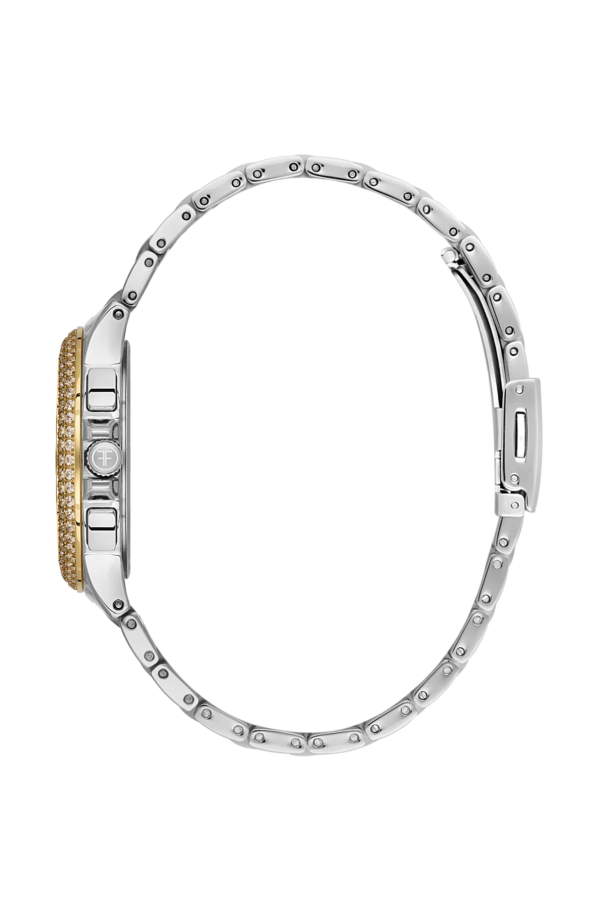 FREELOOK FL.1.10425-3 SILVER AND GOLD STEEL BAND SILVER DIAL FOR WOMEN