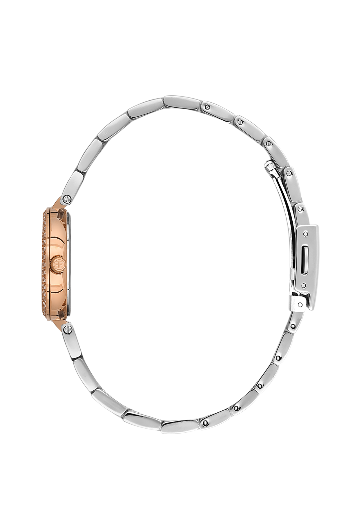 FREELOOK FL.1.10426-4 SILVER AND ROSE GOLD STEEL BAND WHITE DIAL FOR WOMEN