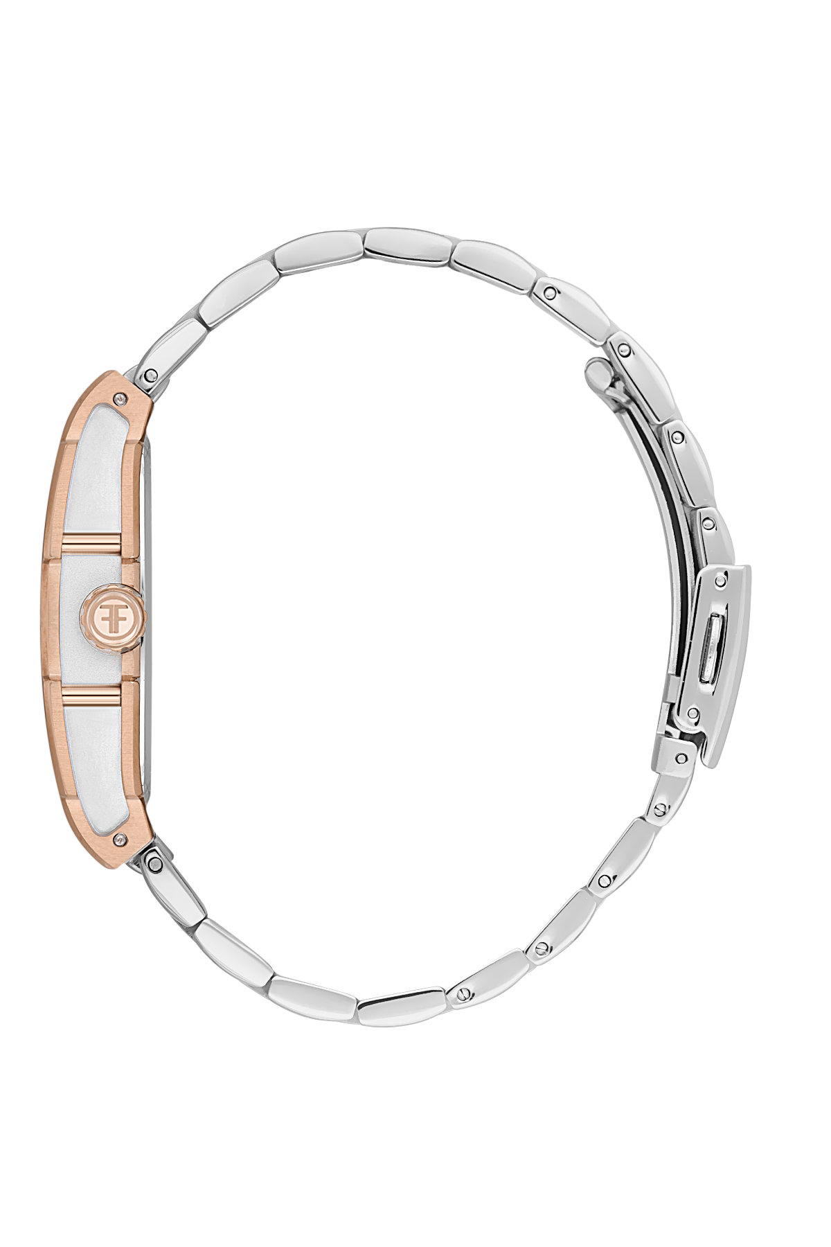 FREELOOK FL.1.10430-5 SILVER AND ROSE GOLD STEEL BAND WHITE DIAL FOR WOMEN