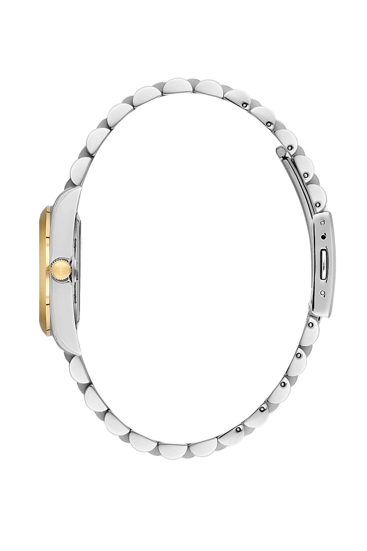 FREELOOK FL.4.10004-5 SILVER AND GOLD STEEL BAND GREEN DIAL FOR WOMEN