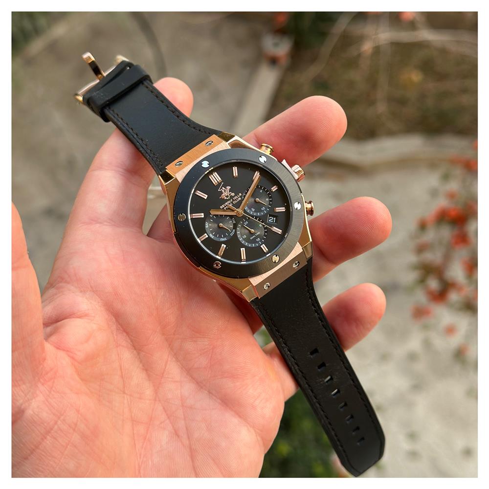 POLO BP3690X.451 BLACK LEATHER BAND BLACK DIAL FOR MEN