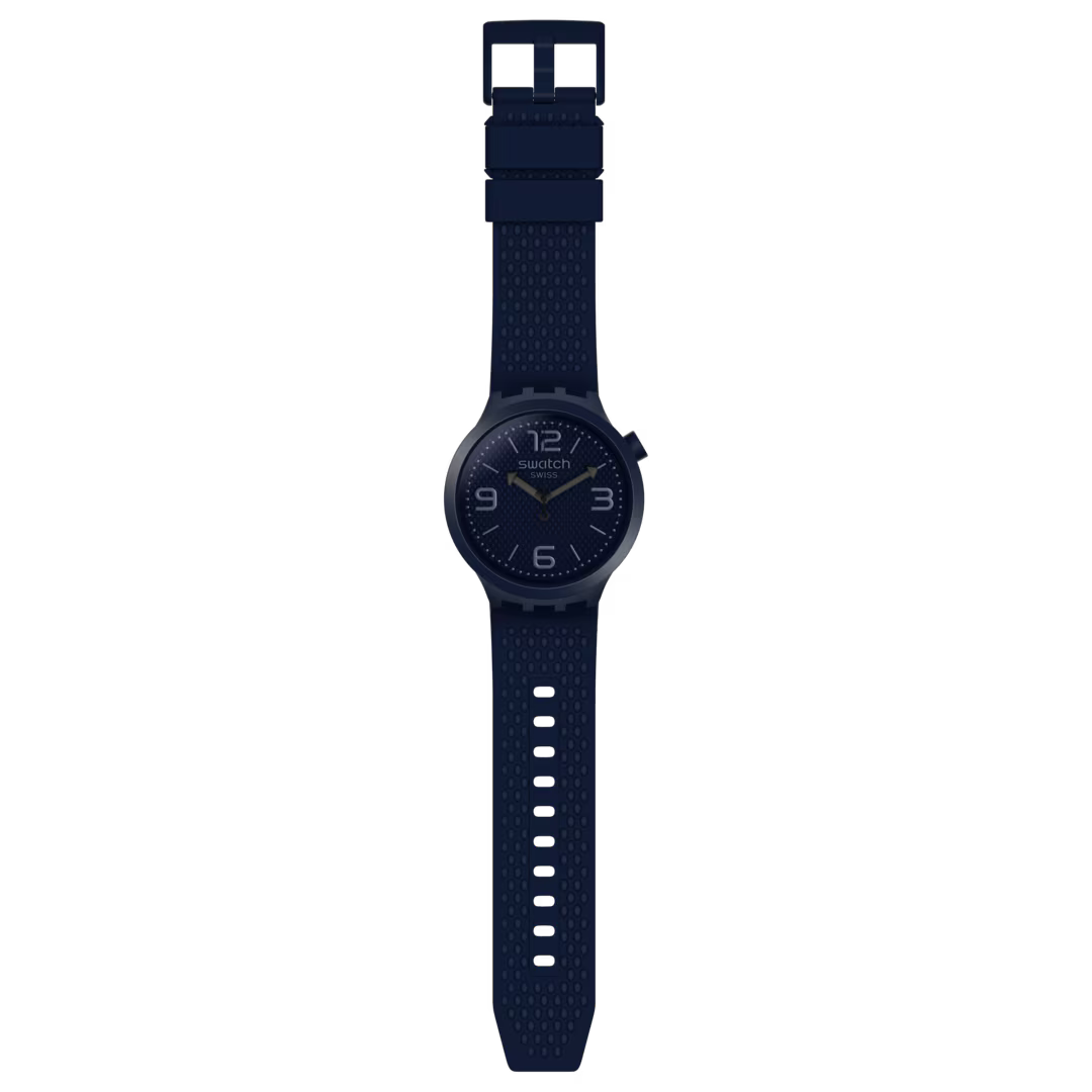 SWATCH SO27N100 RUBBER NAVY BKUE BAND NAVY BLUE DIAL FOR MEN