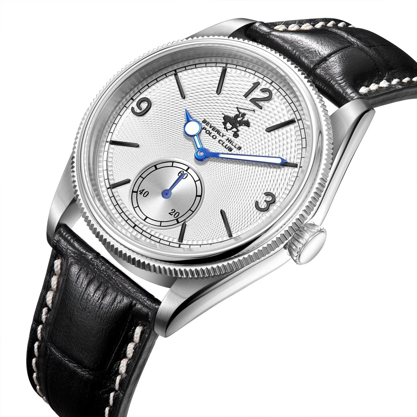 POLO BP3807X.331 BLACK LEATHER BAND SILVER DIAL FOR MEN