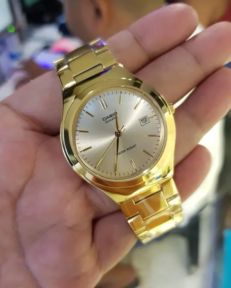 CASIO MTP-1170N-9A GOLDEN STEEL BAND GOLDEN DIAL FOR MEN