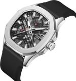 LEE COOPER LC08254.351 BLACK RUBBER BAND SILVER DIAL FOR MEN