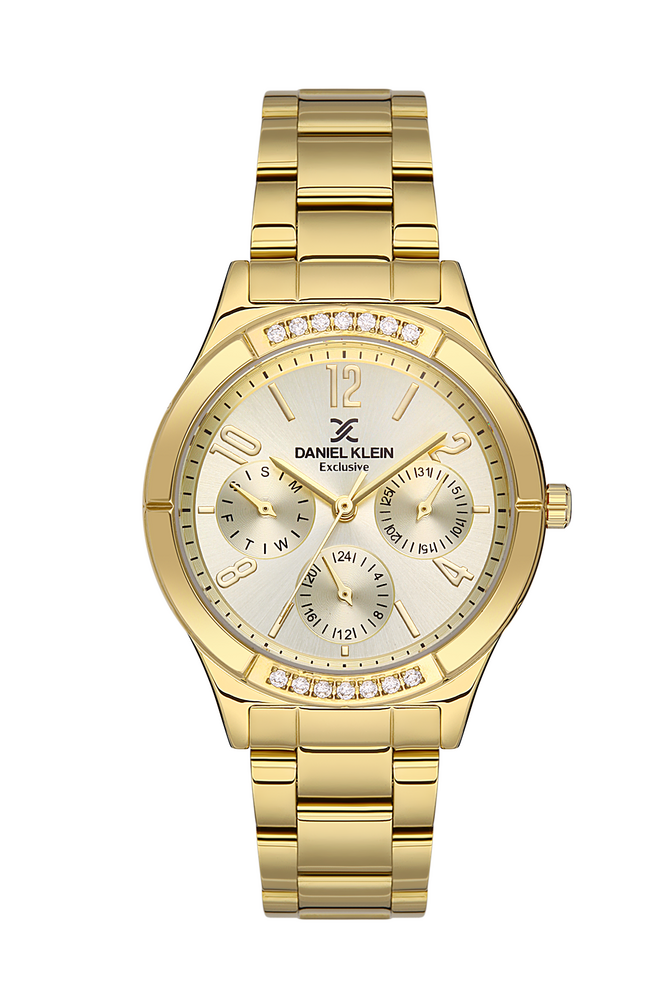 DANIEL KLEIN DK.1.13501-2 GOLDEN STEEL BAND GOLDEN DIAL FOR WOMEN