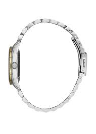 FREELOOK FL.1.10380-3 SILVER AND GOLD STEEL BAND GREEN DIAL FOR WOMEN