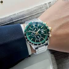 CITIZEN AN3689-55X SILVER STEEL BAND GREEN DIAL FOR MEN
