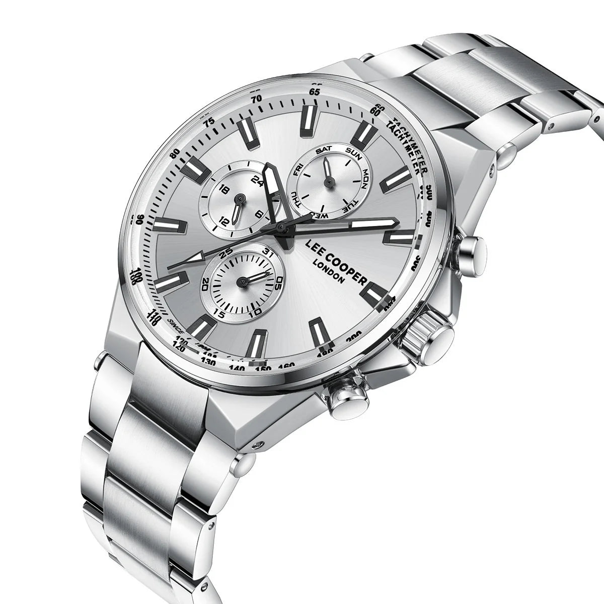 LEE COOPER LC08219.330 SILVER STEEL BAND SILVER DIAL FOR MEN
