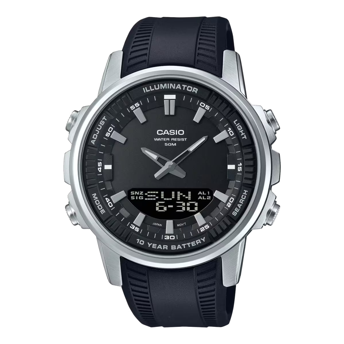Casio AMW-880-1A Black Rubber Black Dial for Men