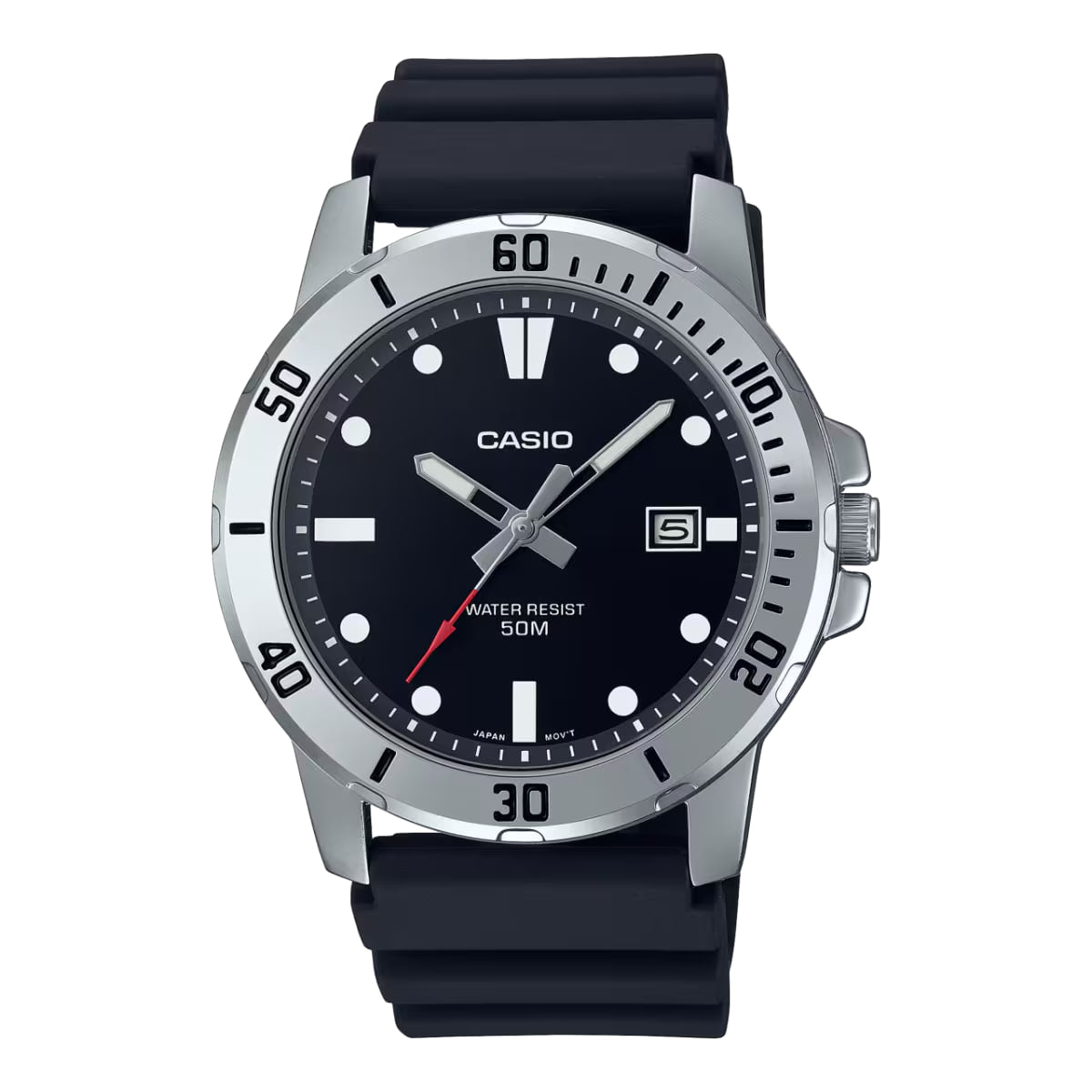 Casio MTP-VD01-1E Black Rubber Black Dial For Men