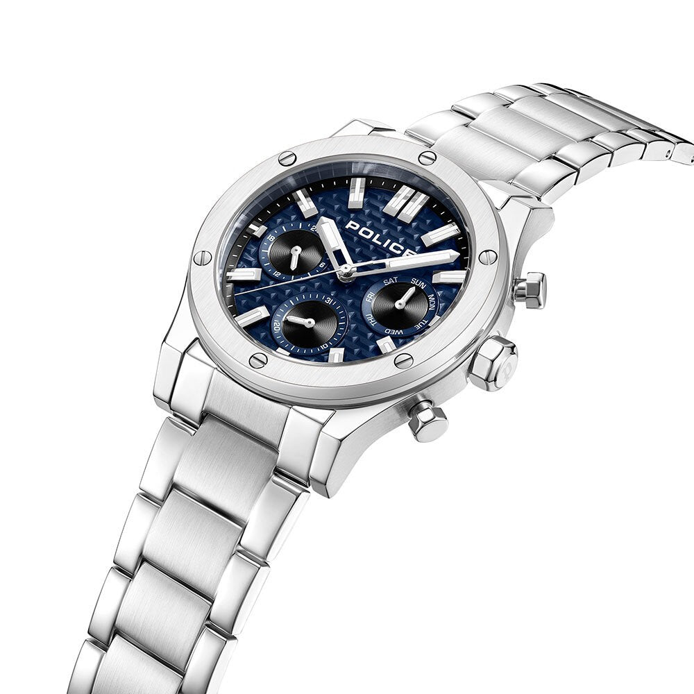 POLICE PEWJK0006204 SILVER STEEL BAND NAVY BLUE DIAL FOR MEN