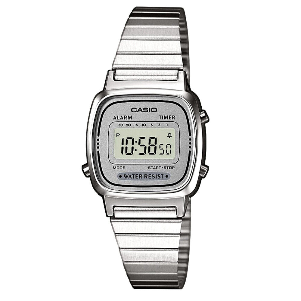 Casio Women's LA670WA-7 Silver Tone Digital Retro Watch