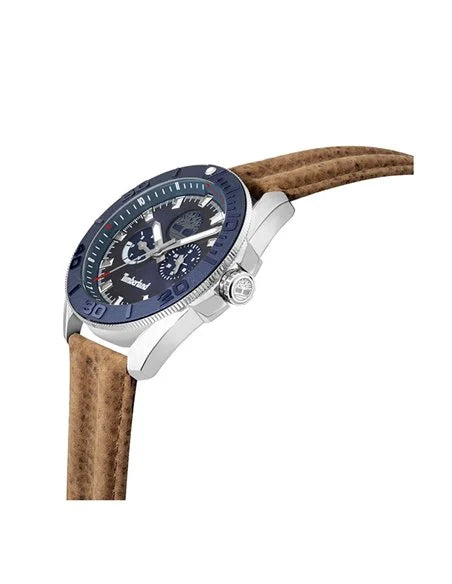 TIMBERLAND TDWGF2200903 BEIGE LEATHER BAND NAVY BLUE DIAL FOR MEN