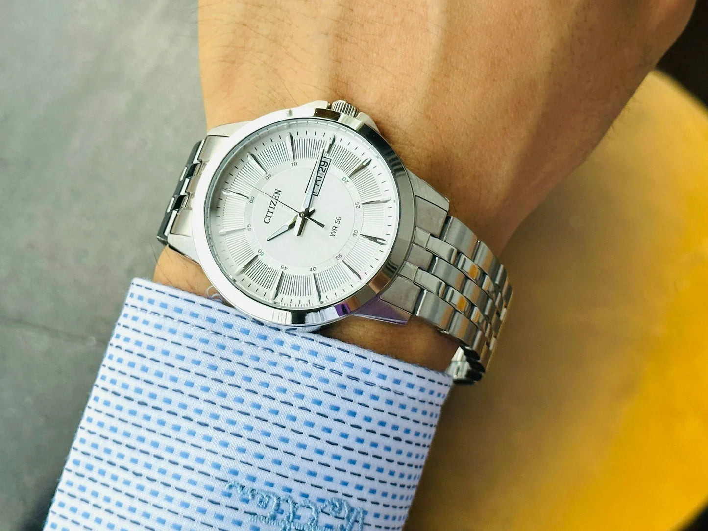 CITIZEN BF2011-51A SILVER STEEL BAND WHITE DIAL FOR MEN