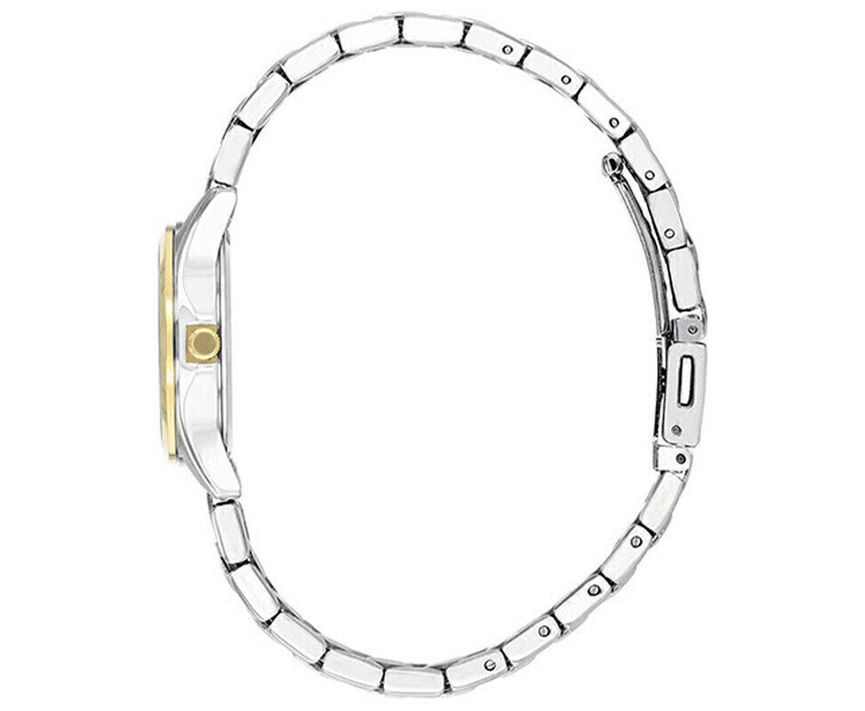 CITIZEN EQ-0595-55A SILVER AND GOLD STEEL BAND SILVER DIAL  FOR WOMEN