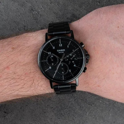 Casio Elegant Multifunction Black St. Steel Black Dial For Men MTP-E321B-1A