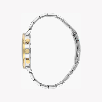 CITIZEN AN3616-75E SILVER AND GOLD STEEL BAND BLACK DIAL  FOR MEN