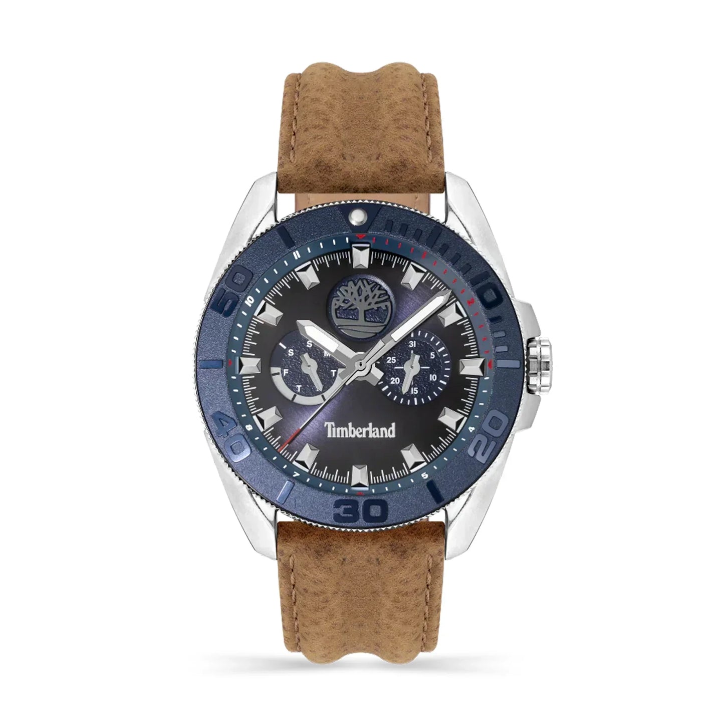 TIMBERLAND  TDWGF2200903 BEIGE LEATHER BAND NAVY BLUE DIAL  FOR MEN