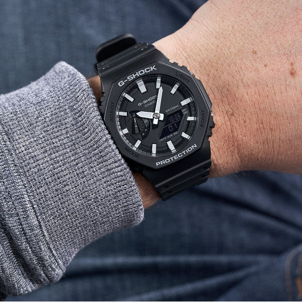 G-SHOCK GA-2100-1A BLACK RUBBER BAND BLACK DIAL  FOR MEN