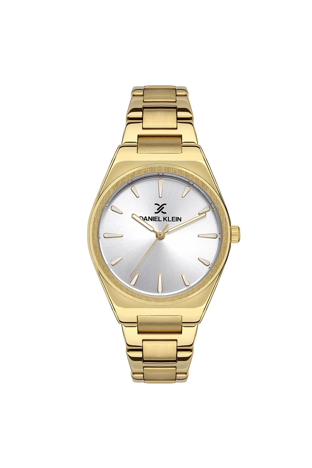 DANIEL KLEIN  DK.1.13492-3 GOLDEN STEEL BAND SILVER DIAL  FOR WOMEN