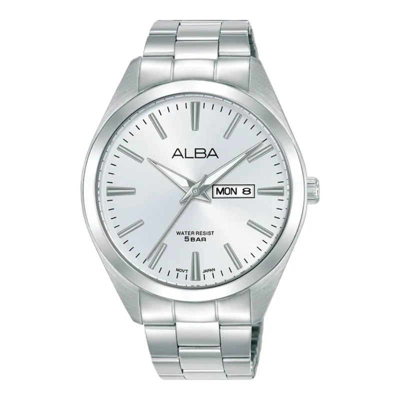 ALBA  AJ6209X1Q SILVER STEEL BAND SILVER DIAL  FOR MEN