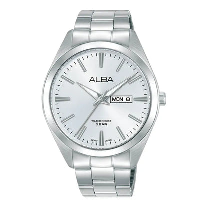 ALBA  AJ6209X1Q SILVER STEEL BAND SILVER DIAL  FOR MEN