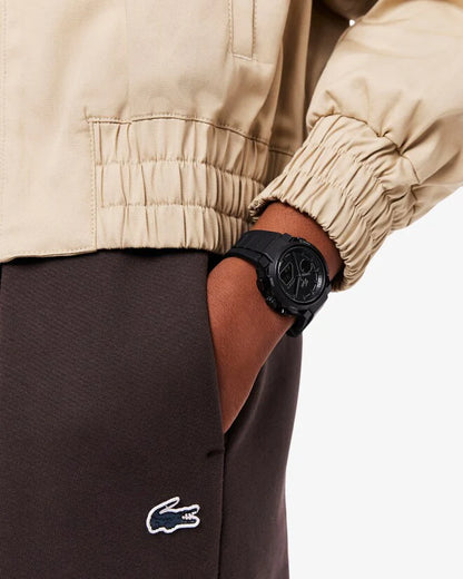LACOSTE '2001478 BLACK RUBBER BAND BLACK DIAL  FOR MEN