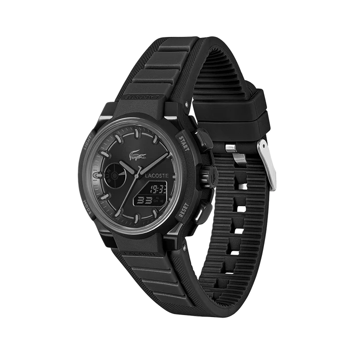 LACOSTE '2001478 BLACK RUBBER BAND BLACK DIAL  FOR MEN