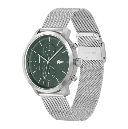LACOSTE '2011338 SILVER STEEL BAND GREEN DIAL  FOR MEN