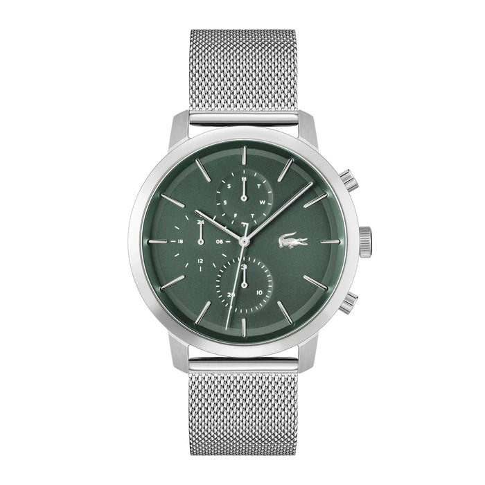LACOSTE '2011338 SILVER STEEL BAND GREEN DIAL  FOR MEN