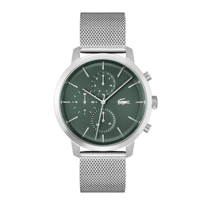 LACOSTE '2011338 SILVER STEEL BAND GREEN DIAL  FOR MEN