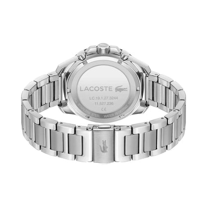 LACOSTE '2011342 SILVER STEEL BAND BLACK DIAL  FOR MEN