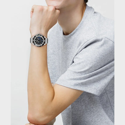 LACOSTE '2011342 SILVER STEEL BAND BLACK DIAL  FOR MEN