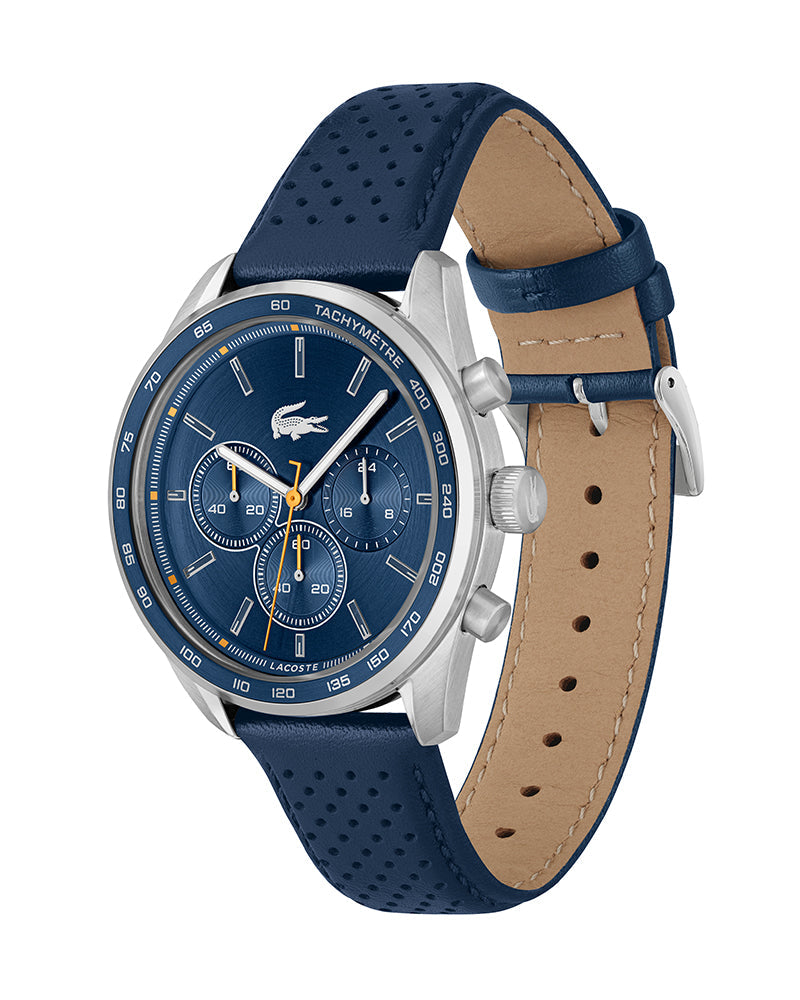 LACOSTE '2011344 NAVY BLUE LEATHER BAND NAVY BLUE DIAL  FOR MEN