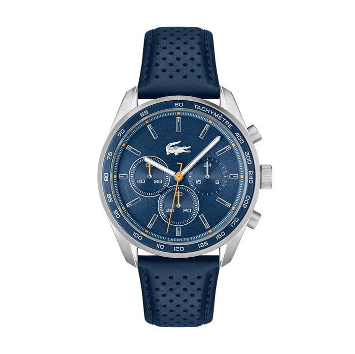 LACOSTE '2011344 NAVY BLUE LEATHER BAND NAVY BLUE DIAL  FOR MEN